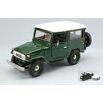 TOYOTA FJ40 HARD TOP 1974 GREEN W/WHITE ROOF 1:24 MotorMax Auto Stradali