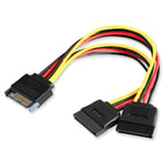 Cable Sata,Double Sata Câble,Câble Alimentation Sata Câble Répartiteur En Y Sata Vers Double Sata Pour Disque Dur Ssd 20Cm/7.87 In