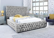 Eleganza Enigma Crushed Crush Superking Bed Frame - Silver