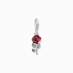 Thomas Sabo Charm-hängsmycke röd ros silver