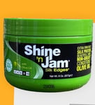 Ampro Shine n Jam Silk Edges Extra Firm Hold Hair Gel with Olive Oil 8oz (227g)