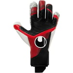 Uhlsport Keeperhanske Powerline Supergrip+ Flex HN - Sort/Rød/Hvit, størrelse 10½