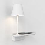 Ito vegglampe med trådløs lader og USB - Hvit