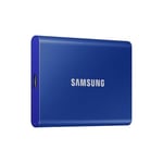 Samsung SSD Externe T7 2 To, Bleu, MU-PC2T0H/WW, Vitesse de lecture/écriture jusqu'à 1050 Mo/s, Sécurisation par mot de passe