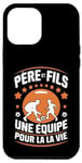 Coque pour iPhone 12 Pro Max Fête des pères père et fils football duo papa footballeur