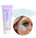 Body Glitter Gel, 50ML Face Glitters Gel Sequins Shimmer Liquid White 