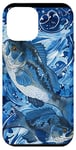 Coque pour iPhone 12 Pro Max Bleu Abstrait Paisley Camo Drapeau Américain Pêche au bar