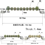 Bornier de barre électrique en cuivre,250V,15a,5 voies,7 voies,10 voies,ligne de fil de terre droit,2 pièces - Type [DP-1614]-10 Terminal-2PCS