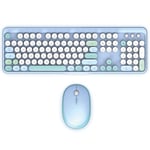 Mobility Lab – ML313887 – Combo Clavier + Souris sans Fil Pure Color – FR AZERTY, Touches Plates et sensibles, Design Compact, Raccourcis, Pavé numérique, Compatibilité Windows – Bleu