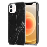 Coque pour Apple iPhone 12 PRO MAX en Marbre Noir Blanc No. 22 Housse de protection Étui en silicone TPU avec motif mosaïque - Neuf