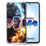 Cokitec Coque Renforcée en Verre Trempé pour Samsung Galaxy A54 5G Manga My Hero Academia Shoto