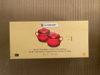 Le Creuset Set Of Two Soup Bean Pot 0.5L Volcanic/Flame  (NEW)