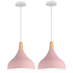 2 pcs lampe suspension éclairage intérieur moderne créatif E27 lustre suspension cuisine restaurant (Rose)