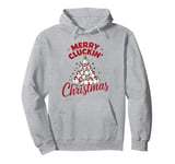 Merry Cluckin' Christmas Funny Chicken Lovers Farm Xmas Pullover Hoodie