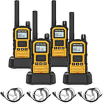 Retevis RB648P Talkie Walkie Robuste, Talkie-Walkie Longue Portée avec Écouteurs, Étanche IP67, 2000 mAh, Double PTT, Radio Bidirectionnelle Professionnel pour Industrie(4 Pièces, Jaune)