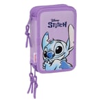 Tredobbelt Penalhus Lilo & Stitch Sweet Blå Syren 12,5 x 19,5 x 5,5 cm 36 Dele