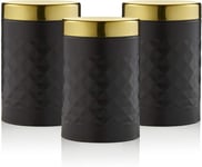 Swan Gatsby Canisters Set with Gold Lids SWKA17523BLKN (Black)