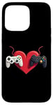 Coque pour iPhone 15 Pro Max Manettes de jeu d'amour pour la Saint-Valentin Gamers Couple