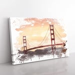Big Box Art San Francisco Golden Gate Bridge V3 Canvas Wall Art Print Ready to Hang Picture, 76 x 50 cm (30 x 20 Inch), Multi-Coloured
