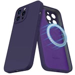 Qinzhijia - Magnetic Silicone Case for iPhone 12 Pro Magsafe Silicone Case with Scratch Resistant Shockproof Protective Case for iPhone 13 Pro 6.1 Inch Purple