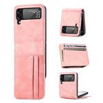 betterfon Case for Samsung Galaxy Z Flip 3 5G - Mobile Phone Case Galaxy Z Flip3 5G Flip Case Flip Cover Protective Case with Card Slots for Samsung Z Flip 3 5G Pink