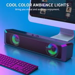 A4 Wired Computer Soundbar Rgb Light Effect Stereo Bass Speaker Home Spe