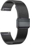 MUENShop 20mm Watch Strap Quick Release Stainless Steel Mesh Loop Compatible for Samsung Galaxy Watch 3 41mm/Galaxy watch active 2 40mm/44mm Huawei Watch GT 3 42mm Compatible for Garmin Vivoactive 3