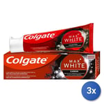 3x Colgate Toothpaste 75 Ml. Max White Charcoal