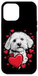 Coque pour iPhone 12 Pro Max Coeurs de chien Coton de Tulear pour la Saint-Valentin