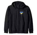 Ukrainian Flag Vintage Heart Ukraine Fan Retro Zip Hoodie