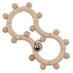 Hess Holzspielzeug 11133 Hochet de motricité en bois en forme de huit avec pièces mobiles, pour bébé à partir de 6 mois, fait main, naturel pur pour exercices de préhension et plaisir joyeux