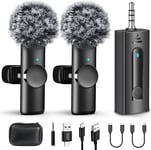 Dual Wireless Lavalier Microphone for Camera/Iphone/Android Phone/Laptop/Compute