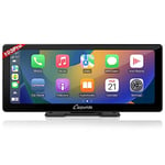 Carpuride W103 Pro avec Transmission sans Fil Bluetooth Système Audio Portable Carplay et Andorid Auto, écran Tactile 10,3 Pouces 1080P, Mirror Link/GPS/Siri/FM/G00gle