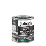 Julien Peinture Multi-Matériaux Satin en phase Aqueuse - Bois, Fer, Alu, PVC, Zinc, Acier galvanisé, brut ou peint - Gris Anthracite 0,125 L