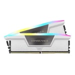 Corsair VENGEANCE 32GB RGB (2x16GB) DDR5 DRAM 6400MHz 36 Memory Kit - White CMH32GX5M2B6400C36W