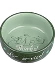 Trixie Ceramic Bowl Thanks for Service.0.3 l/ø 11 cm assorted colours