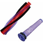 Brosse Rouleau d'Aspirateur pour Dyson V6/DC59/DC62/SV03 Kit de Rechange (1 Rouleau de Brosse 185mm et 1 filtre Hepa)