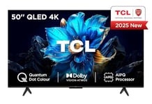 TCL 50P7K-UK 50" QLED 4K Ultra HD HDR Google TV (Google Assistant, BBC iPlayer, Dolby Atmos, Dolby Vision, HDR10+, 120Hz Game Accelerator, Motion Clarity，2025 New Model)