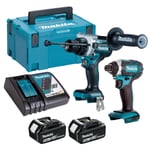 Makita 18V DHP486 Combi Drill & DTD152 Impact Driver 2 x 5.0Ah Battery & Charger