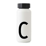 Design Letters Bouteille Isotherme| Gourde Isotherme 500ml Bouteille d'eau Isotherme sans BPA | Inox Reutilisable Chaud de 12 hrs Froid Jusqu’à 24 hrs | Gourde Sport pour Enfant, femme, Voyage - Blanc