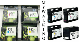 4 NEW 2022 DATE CARTRIDGES HP 933XL CYAN MAGENTA YELLOW + 932XL BLACK FASTPOST