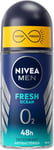 Nivea Men Roll-On Deodorant Fresh Ocean 0% (1 X 50 Ml), Men'S 48-Hour Protection