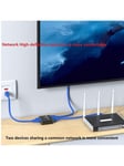 Musta 1-2 Ethernet-jakaja Rj45 Gigabit Ethernet -portilla, tukee 1000 Mbps:n verkkonopeuksia, Internet-verkkojakaja, verkkokaapelin jakaja kahdelle laitteelle - musta gigabitin verkko yhdestä kolmeen