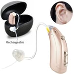 Appareil auditif numérique rechargeable BTE TWS, amplificateur de son, adulte, senior, or, oreille gauche