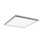 Eglo Luminaire plafonnier Lazaras, panneau LED en métal blanc, lampe de plafond dimmable avec télécommande, couleur lumière réglable (chaud, neutre, froid), RGB, 45 cm