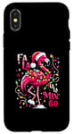 Coque pour iPhone X/XS Fa LaLa Mingo Flamingo Sapin de Noël Tropical Christmas Lights