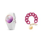 ICE-WATCH Femme Analogue Quartz Montre avec Bracelet en Silicone 020636 +Ice - Jewellery - Chain Bracelet - Orchid - Gold