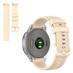 Garmin Venu 2S / Vivoactive 4S / Vivomove 3S yksivärinen ranneke - Beige Brown