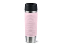 Emsa Travel Mug Waves Grande, Rosa, Rostfritt Stål, Silikon, Rostfritt Stål, Polypropylen (Pp), 500 Ml, 8,3 Cm, 240 Mm