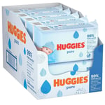 HUGGIES PURE BABIES WIPES, 10 X 72 WIPES SOFT & GENTLE TO BABY SKIN UK